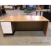 Sugar Maple Bow Front Straight Desk with White 2 Drawer Storage